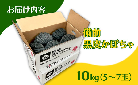 かぼちゃ 【数量限定】備前黒皮かぼちゃ 秀品 10kg (5～7玉) 