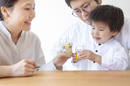 つよいこグラスS＆M パンダ銭湯 各1個｜コップ カップ グラス 子供 食器 絵本 キャラクター お祝い プレゼント アデリア [0703]