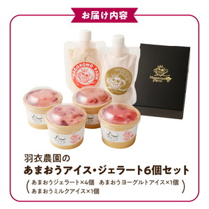 羽衣農園 完熟あまおうアイス・ジェラート6個セット_完熟あまおう アイス ジェラート 6個 セット 3種 カップ入り パウチタイプ あまおう ミルクアイス ヨーグルトアイス こだわり いちご 食べ比べ デザート スイーツ 洋菓子 冷菓 氷菓 冷凍 お取り寄せ グルメ 福岡県 久留米市 送料無料 〔Dw084〕