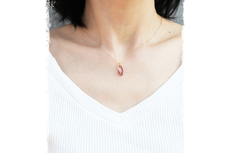 ネックレス K18YG イエローゴールド ルビー ダイヤモンド 0.05ct レディース ペンダント【f134-rd-k18yg】 [株式会社オーダーメイドジュエリーメイ 山梨県 韮崎市 20743780] ジュエリー アクセサリー アクセ ダイヤ