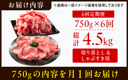 【6回定期便】【訳あり】しゃぶしゃぶ すき焼き 750gセット / 牛肉 お肉 すき焼き  [AFBO032] 