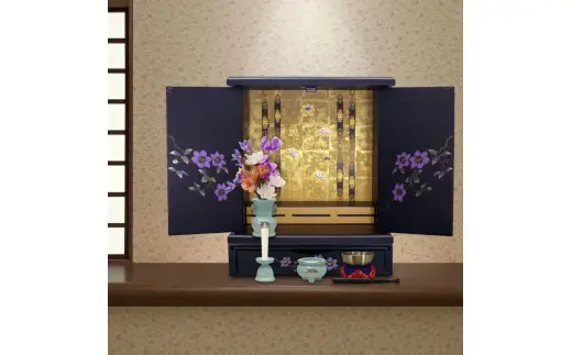 タツクラフト 紀州塗り ミニ仏壇+置き台 セット 鉄仙 大 【Tk247】【ttcf922-butu-lset】