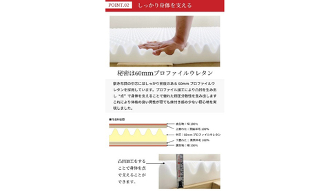 綿100%生地を使用した羊毛100％わた入三層構造の『ちょっといい敷布団』 100×210cm 寝具 敷き布団 布団 シングルロング 羊毛 新潟市 新潟 ピンク