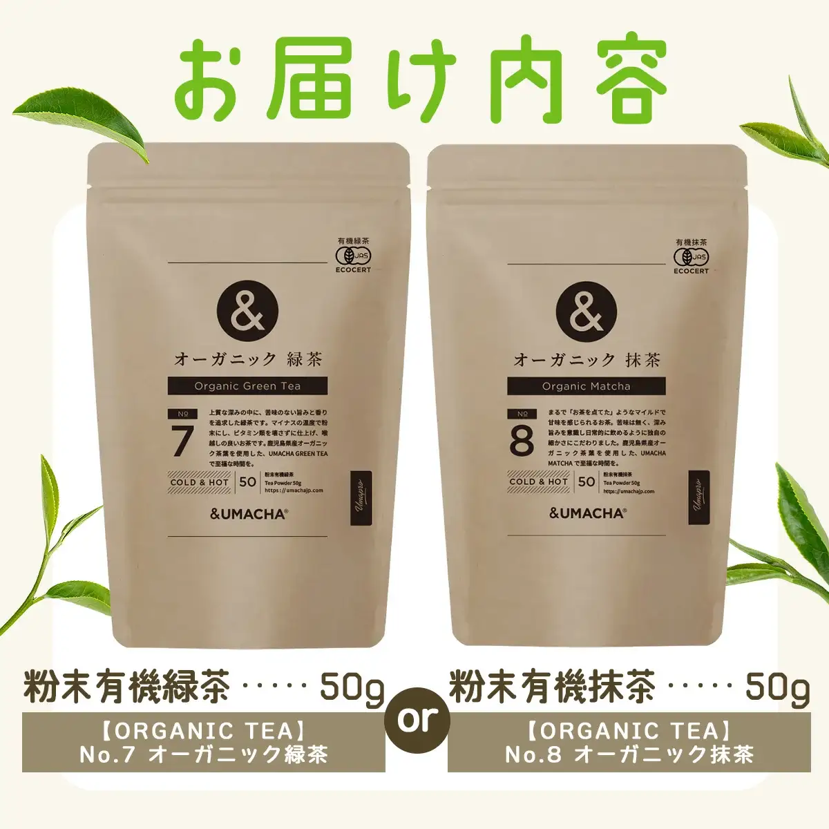 【ORGANIC TEA】No.7 オーガニック緑茶　50P5721