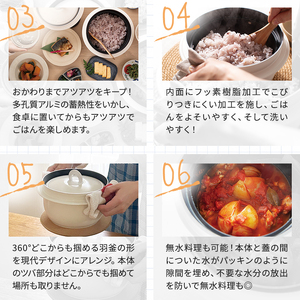 炊飯鍋 3合 ガス・IH対応 釜 炊飯 鍋 キッチン フッ素樹脂加工 アサヒ釜 むすび アサヒ軽金属
