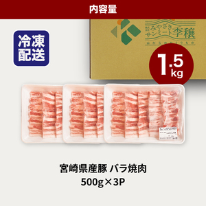 宮崎県産豚バラ焼肉 1.5kg K16_0185