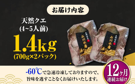 【全12回定期便】【 対馬産 】最高級 クエ 鍋 セット ( 4ー5人前 ) [WAB023] 水炊き くえ クエ鍋 天然クエ