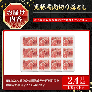 鹿児島県産 黒豚 肩肉 切り落し(2.4kg)【小迫ストアー】A598-v01