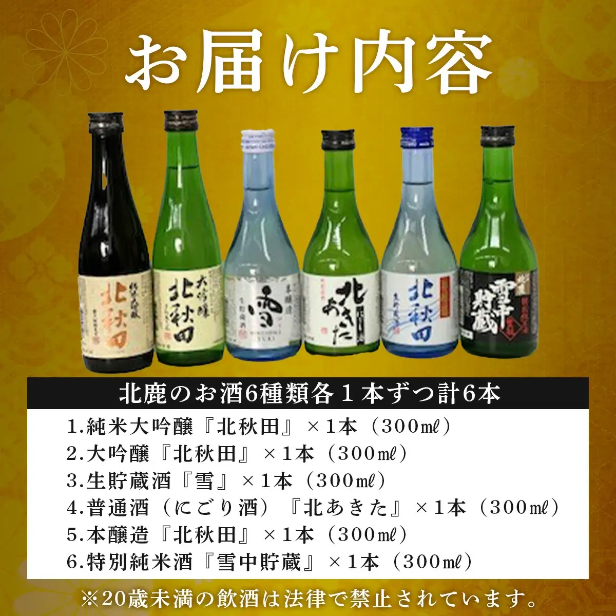 北鹿 小瓶飲み比べ６本セット　75P4003