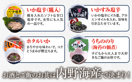 内野海産の海の幸セット 20個入り 《45日以内に出荷予定(土日祝除く)》あみ漬 いか 海苔 佃煮 塩辛 いかすみ