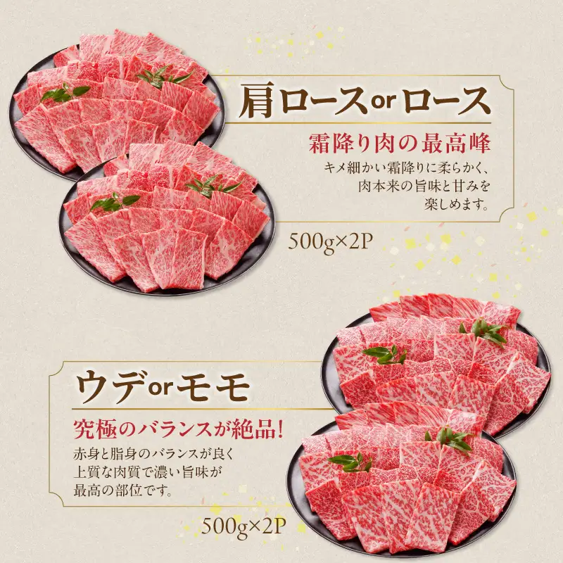 畜産農家応援! 宮崎牛焼肉2種セット500g×4パック_AF-N2-002-2000_(都城市)