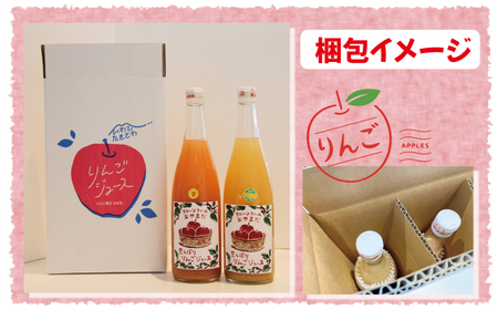 種類おまかせ りんごジュース 720ml 2本 セット 【フルーツファームおやまだ】 ／ りんご リンゴ 林檎 アップル リンゴジュース 林檎ジュース アップルジュース 果汁100% 100％ ストレートジュース 荒搾り あらしぼり ジュース 果物 くだもの フルーツ ドリンク おすすめ