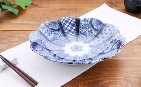 【美濃焼】紺青華 6.3深皿 5枚セット【カネ定製陶】 和食器 プレート ブルー[MEI006]