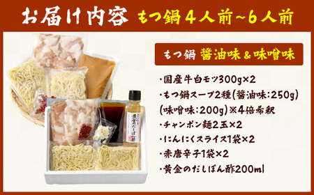 博多の味本舗 厳選国産牛もつ鍋 食べ比べ（味噌味・醤油味） / もつ鍋[AFBY007]