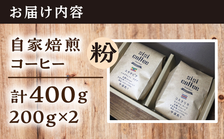 【粉・中深煎り】 珈琲豆 おまかせ 2種セット セット 珈琲 コーヒー 焙煎 選べる コーヒー粉 ロースター 粉 珈琲粉 中深煎り【宍戸珈琲】 [AKGP003-2]