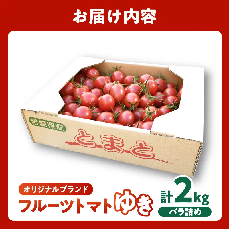 ≪期間限定≫オリジナルブランド「フルーツトマト ゆき」計2kg ミニトマト 野菜 サラダ 国産_T047-0045