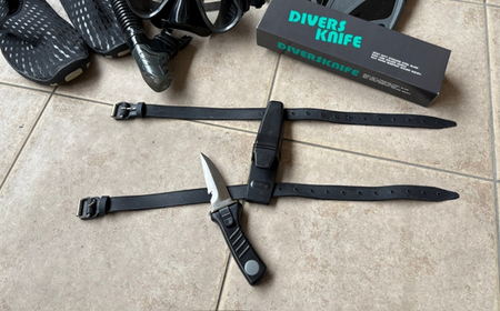 ダイバーナイフ 収納ケース付き~小型 ナイフ 海 ダイビング ステンレス 軽量 コンパクト 初心者 プロ~ K9012 