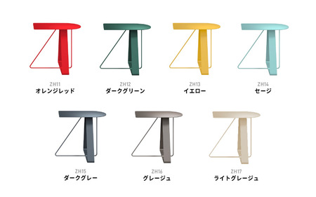 ＮＥＬ　カフェテーブル　タイプＡ　オーバーハング天板 アクセントカラー　ZH12(ダークグリーン)