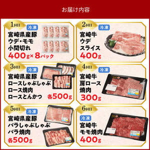 【6ヶ月定期便】宮崎牛と宮崎県産豚 N0147-YF098