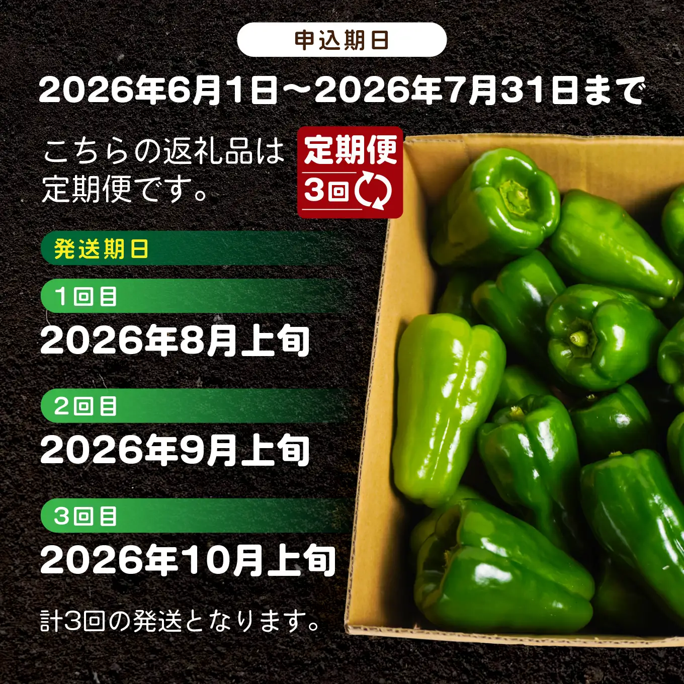 【3回定期便】 【青森県特別栽培】ピーマン 1kg ピクシー　