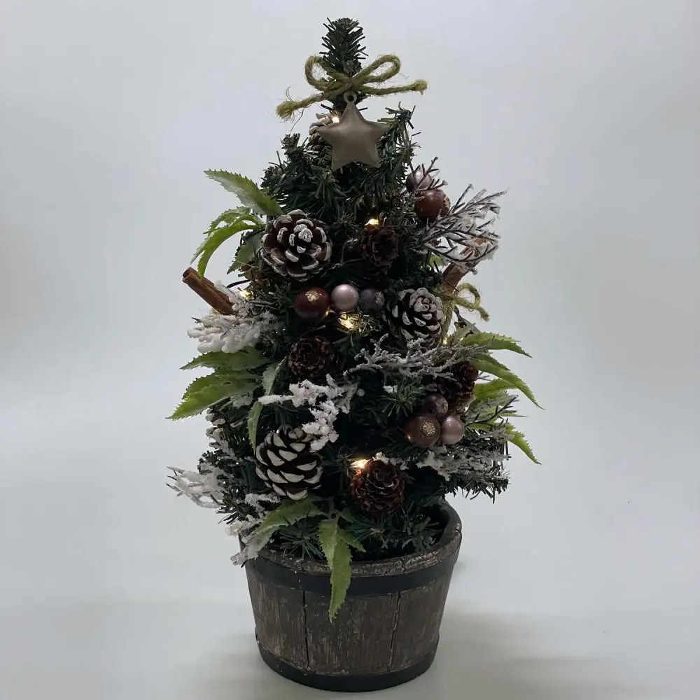 LEDミニクリスマスツリー 33cm ブラウン