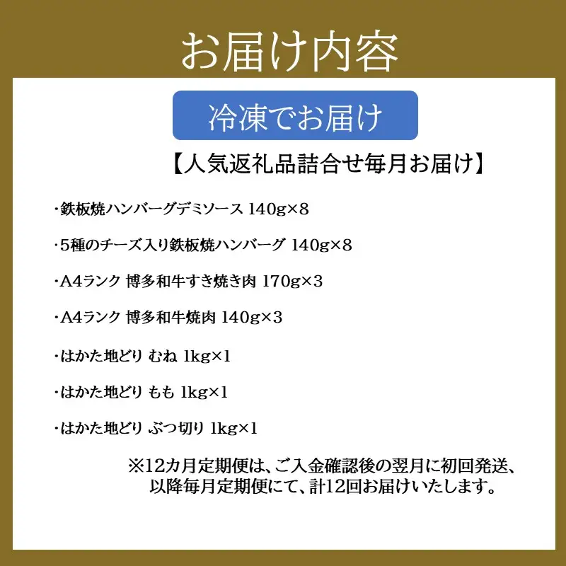 飯塚市人気返礼品詰合せB【12カ月定期便】【Q-001】