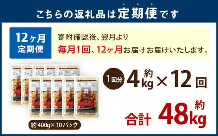 【12ヶ月定期便】東京食堂のチャーハン どーんと  約4kg×12回 合計約48kg 炒飯 チャーハン 中華 中華惣菜 惣菜 お惣菜 ご飯 急速冷凍 レンジ調理