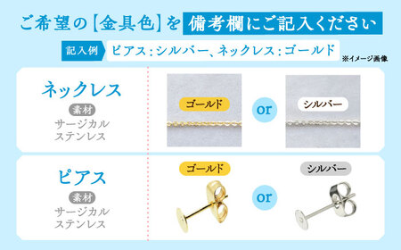 【金具のカラーが選べる】 海洋プラスチックから生まれた ピアス ＆ ネックレス sobolon いびつちゃん 水色MIX[TFC029]