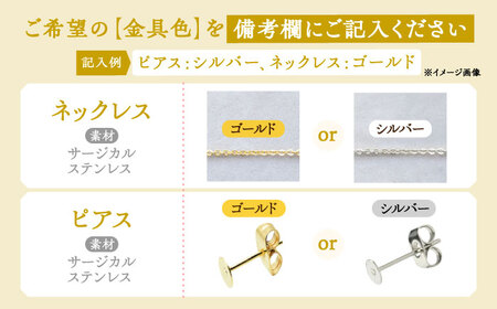 【金具のカラーが選べる】 海洋プラスチックから生まれた ピアス ＆ ネックレス sobolon いびつちゃん 白MIX[TFC031]