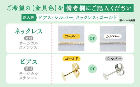 【金具のカラーが選べる】 海洋プラスチックから生まれた ピアス ＆ ネックレス sobolon いびつちゃん 緑MIX[TFC034]