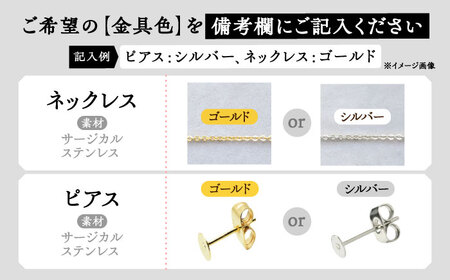 【金具のカラーが選べる】 海洋プラスチックから生まれた ピアス ＆ ネックレス sobolon いびつちゃん 黒MIX[TFC035]