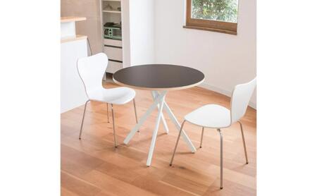 ＆FREL AXカフェテーブル 天板 ダークモカブラウン 直径80cm x 高さ72cm 選べる脚色 全3色　国産家具 組立簡単 家具 机 テーブル インテリア ホワイト ※離島への配送不可
