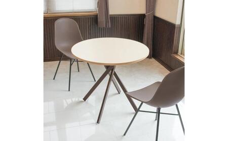＆FREL AXカフェテーブル 天板 ベージュ　直径80cm x 高さ72cm 選べる脚色 全3色　国産家具 組立簡単 家具 机 テーブル インテリア アイボリー ※離島への配送不可