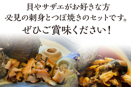 丸ごとサザエ さざえ 栄螺 貝 魚介 海鮮 刺身 つぼ焼き サザエ サザエの刺身２個 サザエのつぼ焼き２個 玄界灘 福岡 冷凍 お取り寄せ 海産物 さしみ 刺し身 グリル 殻付き レンジ おつまみ つまみ 肴