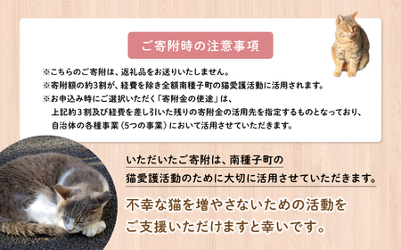 《返礼品なし》 猫愛護活動支援 10,000円 猫ちゃん 猫 ねこ 動物 保護 愛護 保護活動 応援 支援 寄付 南種子町 鹿児島 かごしま
