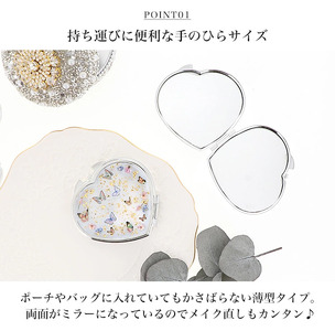 きらめくコンパクトミラー ホログラムの蝶と金箔の相性抜群【グローバタフライ／compact-16】 [1077]