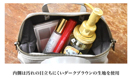 帆布ポーチ サンドベージュ×コニャック[AQAY229] ポーチ