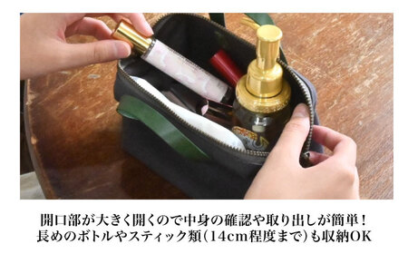 帆布ポーチ チャコールグレー×グレージュ[AQAY234] ポーチ