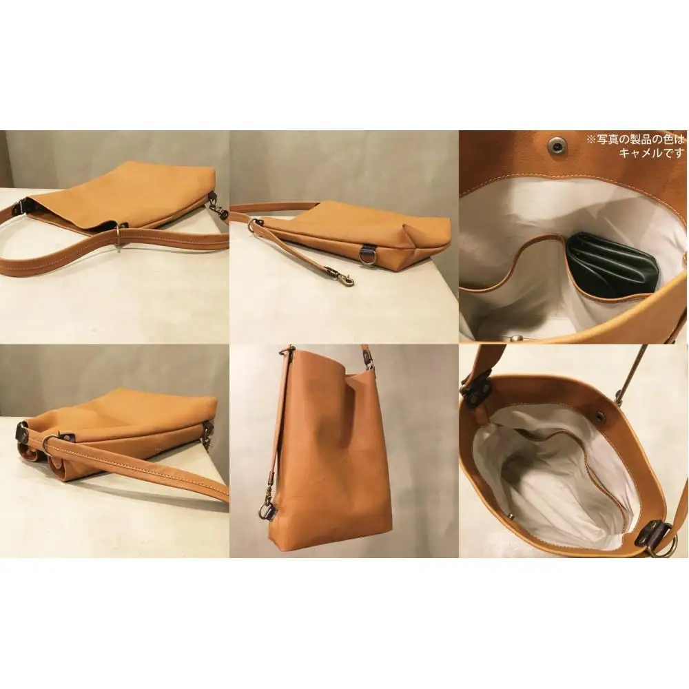 【alto.】Hシボプレス　縦型3wayトートショルダー　AKEB-3009（ブラック）