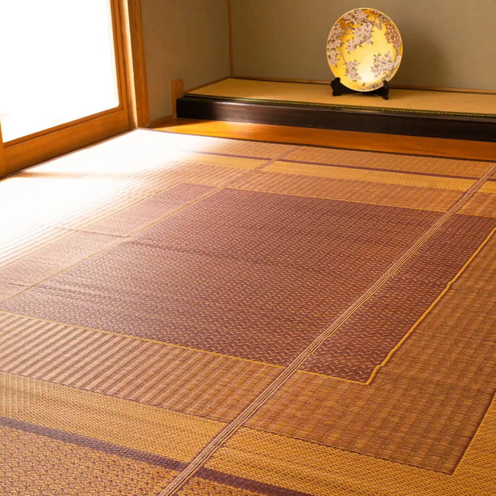 熊本県八代市産のい草を使って織り上げたラグ『DXランクス』(サイズ：176cm×230cm)(カラー：ワイン) 国産 イグサ 茣蓙 ござ ラグ カーペット 絨毯 マット 織物 敷き物 インテリア