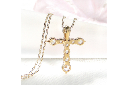 ネックレス K18YG イエローゴールド ダイヤモンド 1.0ct クロス 十字架 1カラット ペンダント 【f020-k18yg】 [株式会社オーダーメイドジュエリーメイ 山梨県 韮崎市 20742954]