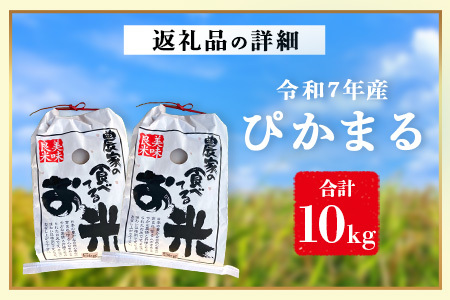 【 令和7年産米】多良木町産 ぴかまる 10kg (5kg×2袋) 令和7年10月下旬より順次発送 農家が食べる お米 米 白米 精米 甘みのある お米 有機 お米 065-0641