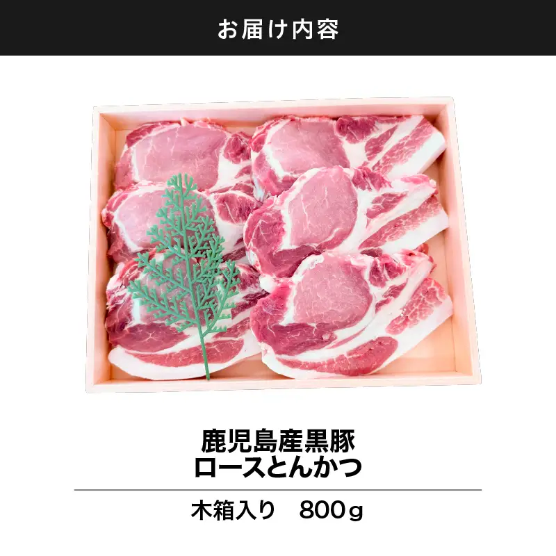 2883 鹿児島産黒豚ロースとんかつ木箱 800g KN010-008 肉 豚肉 冷凍