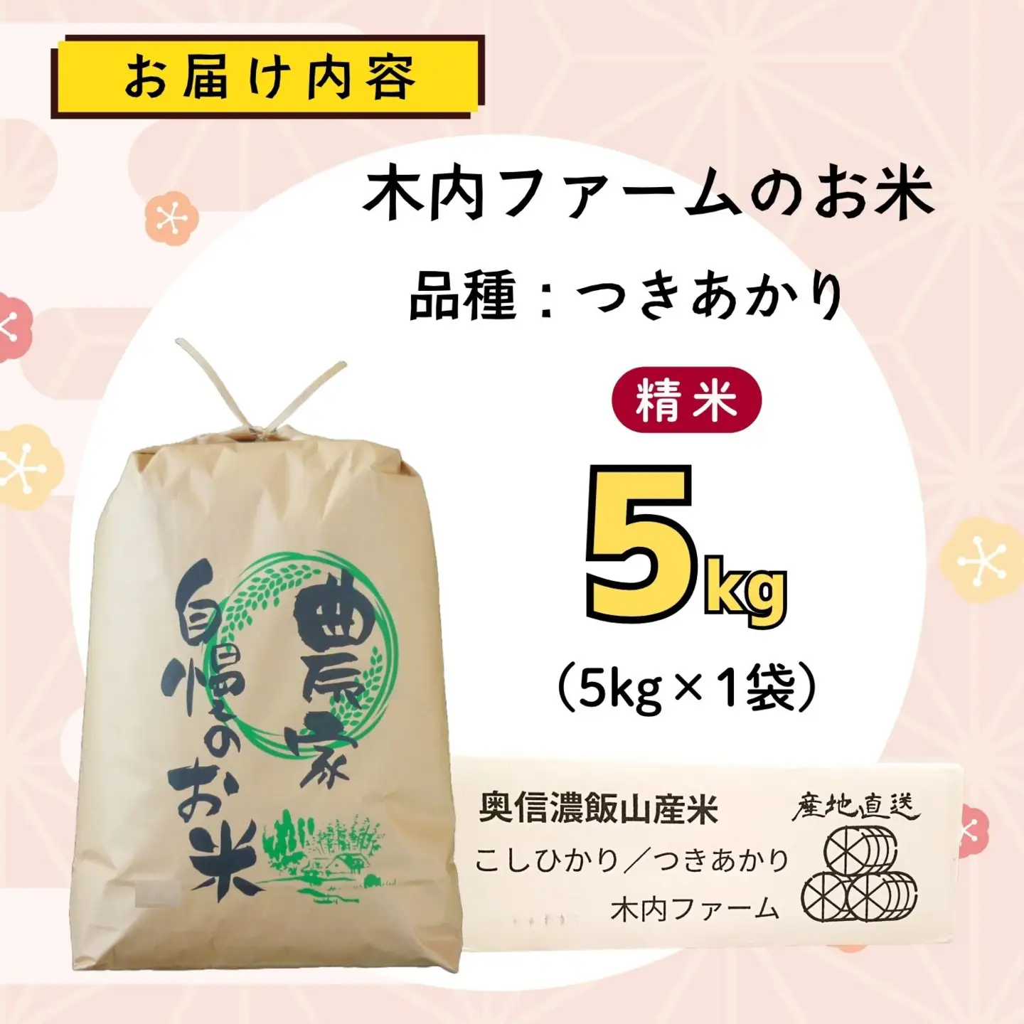 【新米予約】つきあかり 5kg 木内ファーム Ca-061