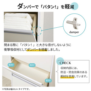 薄型ランドリー収納ラック ロータイプ 《幅60cm×高さ98.5cm×奥行20cm》 家具 収納