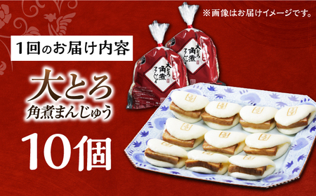 【12回定期便】【簡易包装】大とろ角煮まんじゅう10個（5個×2） 長与町/岩崎本舗[EAB108] 角煮 定期 定期便