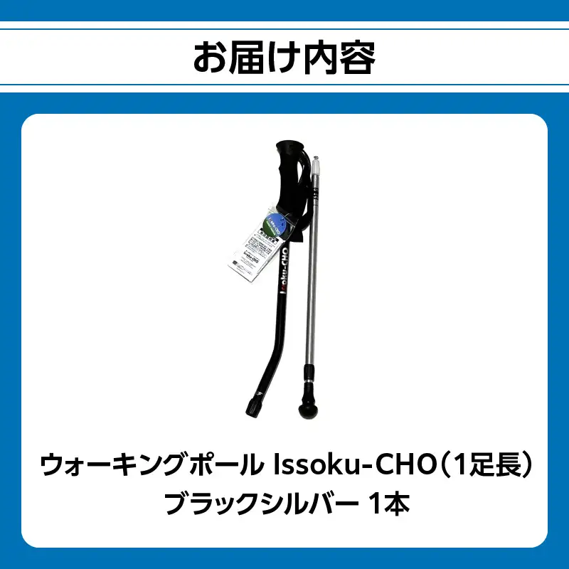 ウォーキングポール Issoku-CHO（1足長） ブラックシルバー 1本 R17007