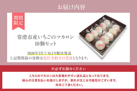 常滑いちごのマカロン10個セット | いちご 苺 ストロベリー マカロン お菓子 発酵 バター バタークリーム ご褒美 プレゼント 数量限定 パティスリーマージュ 愛知県 常滑市