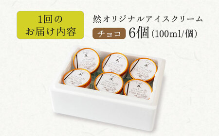 【全6回定期便】チョコレートアイスクリーム 6個[AOBD035]アイスクリーム