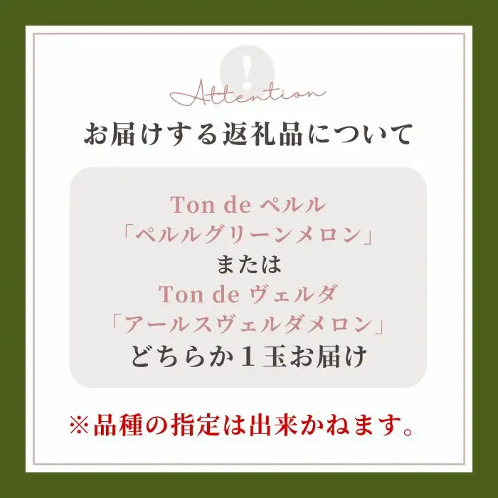 Ton de メロン 1玉【ペルルグリーンメロン アールスヴェルダメロン フルーツ 果物 美味しい 甘い 芳醇 しっとり 上品 旬 ご褒美 ギフト 贈り物 ご自宅用 安来 島根県 安来市】【10-FA-04】